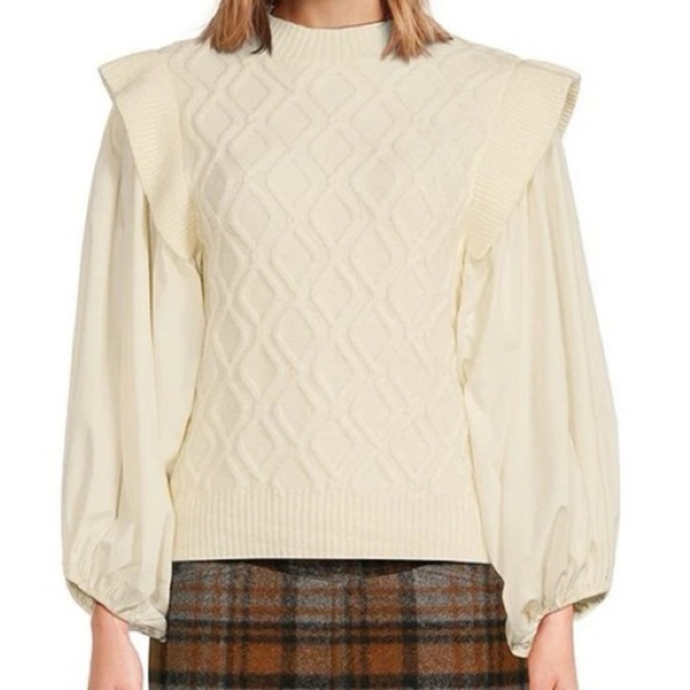 Kids Cream Sweater with Diamond Pattern XL a‎ loves a